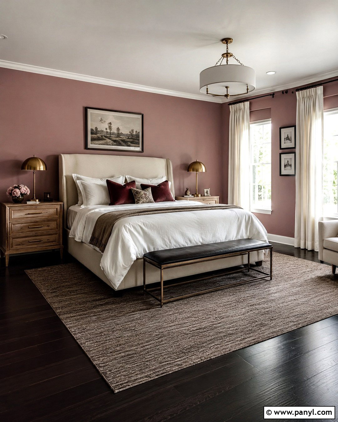 Blush Pink Walls With Dark Floors - 20 Dark Floor Wall Color Ideas