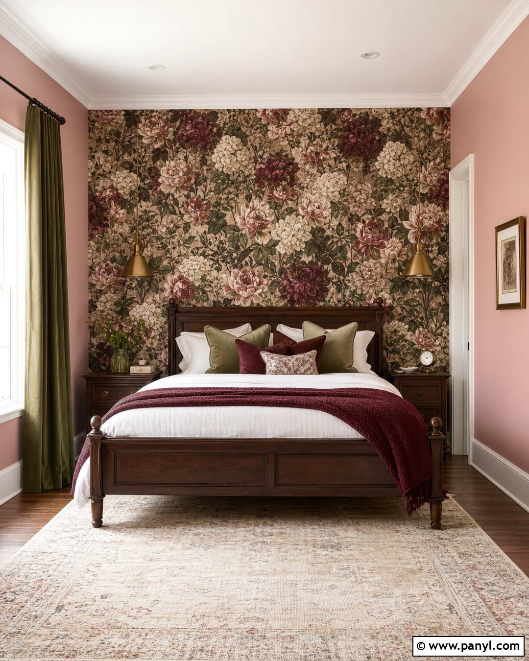 Blush Pink Walls With Floral Wallpaper - 35 Blush Pink Walls