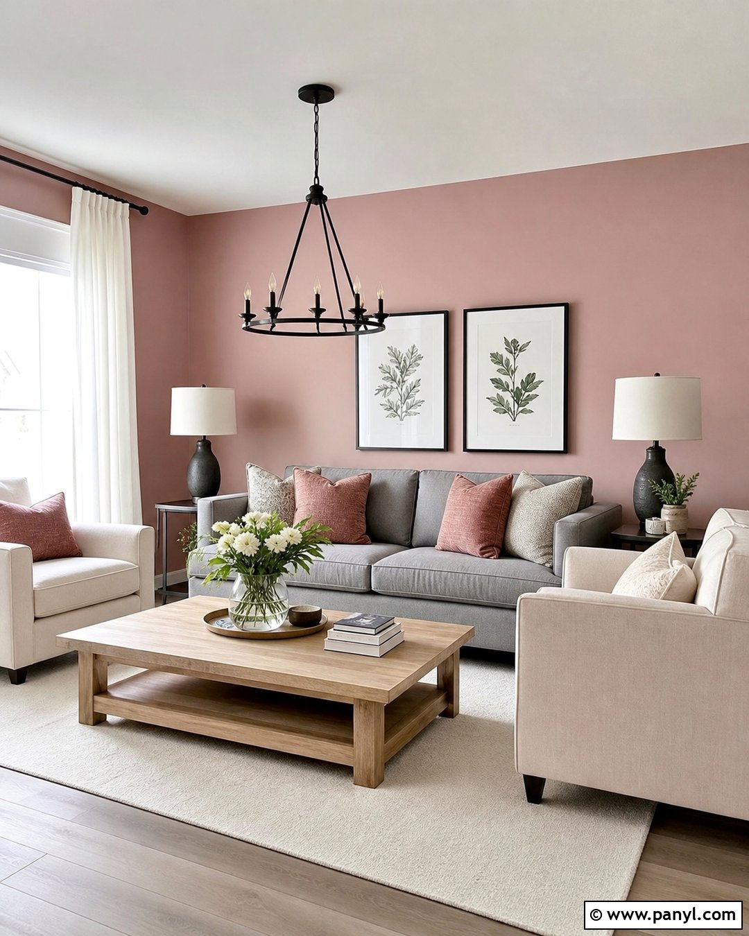 Blush Pink Walls With Gray Furniture - 35 Blush Pink Walls