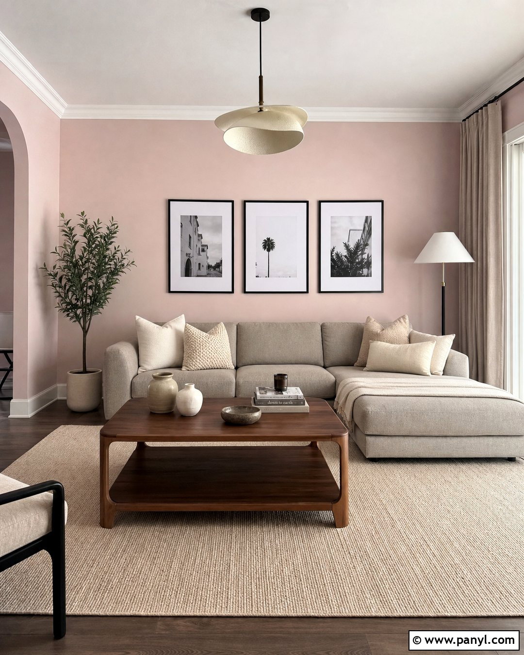 Blush Pink Walls With Greige - 20 Blush Pink Wall Color Ideas