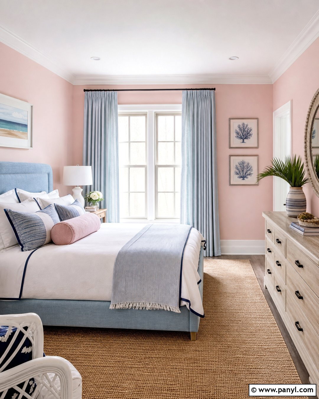 Blush Pink Walls With Light Blue - 20 Blush Pink Wall Color Ideas