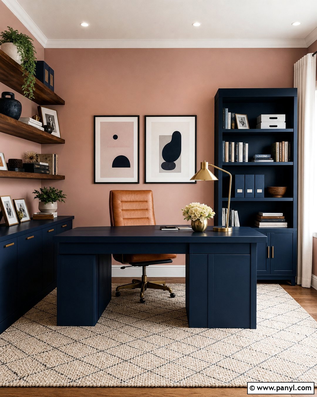 Blush Pink Walls With Navy Blue - 20 Blush Pink Wall Color Ideas