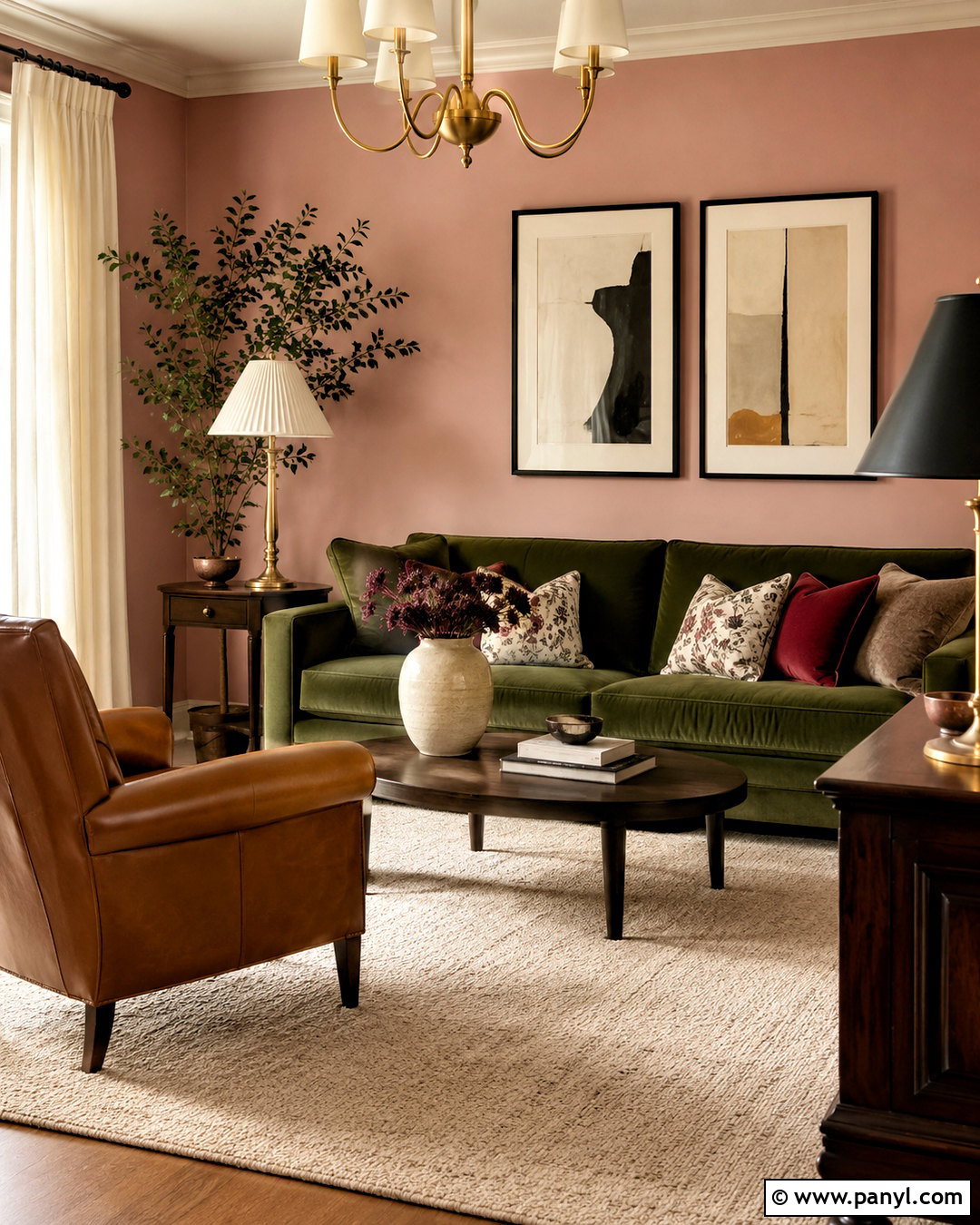 Blush Pink Walls With Olive Green Couch - 20 Wall Color For Olive Green Couch Ideas