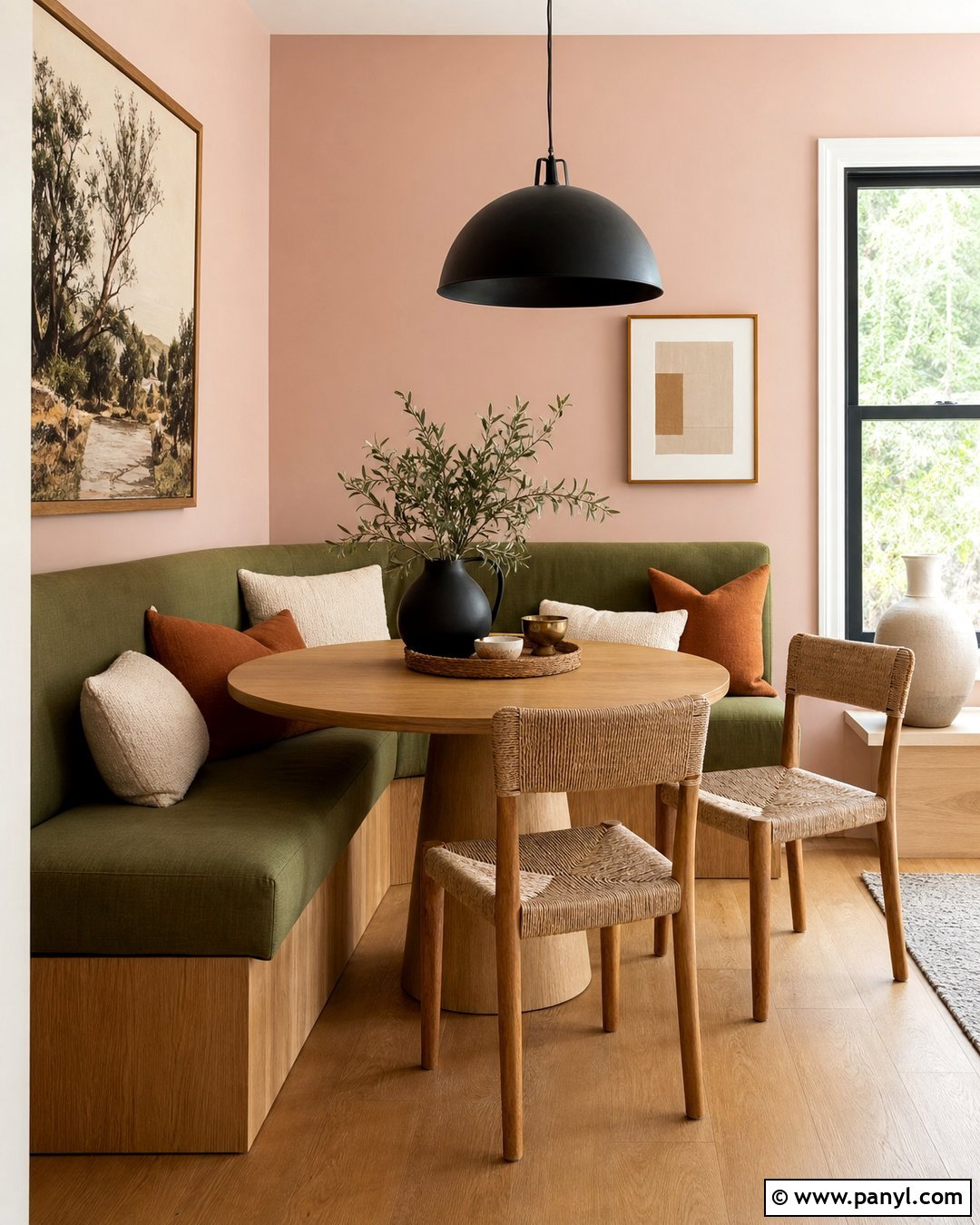 Blush Pink Walls With Olive Green - 20 Blush Pink Wall Color Ideas