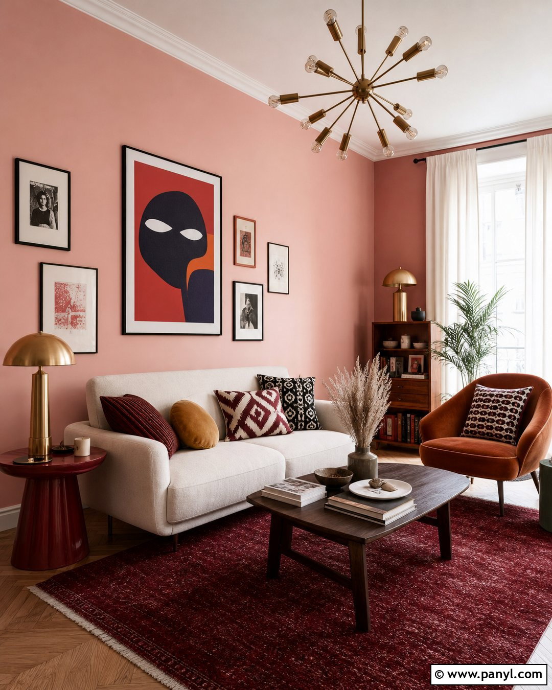 Blush Pink Walls With Red Accents - 35 Blush Pink Walls