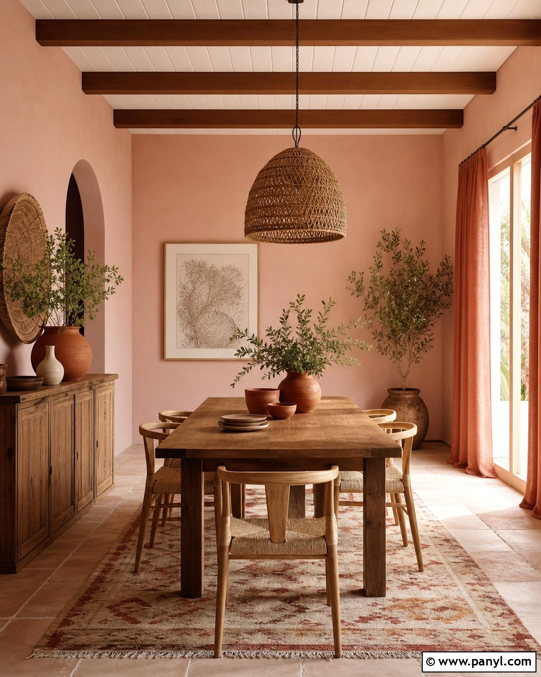 Blush Pink Walls With Terracotta - 20 Blush Pink Wall Color Ideas