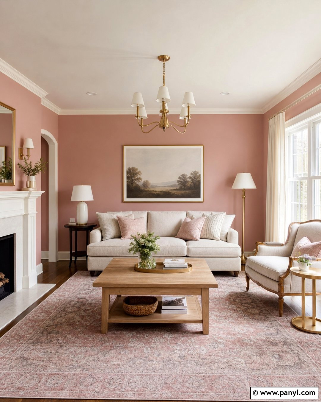 Blush Pink Walls With Warm White - 30 pink wall color combination ideas