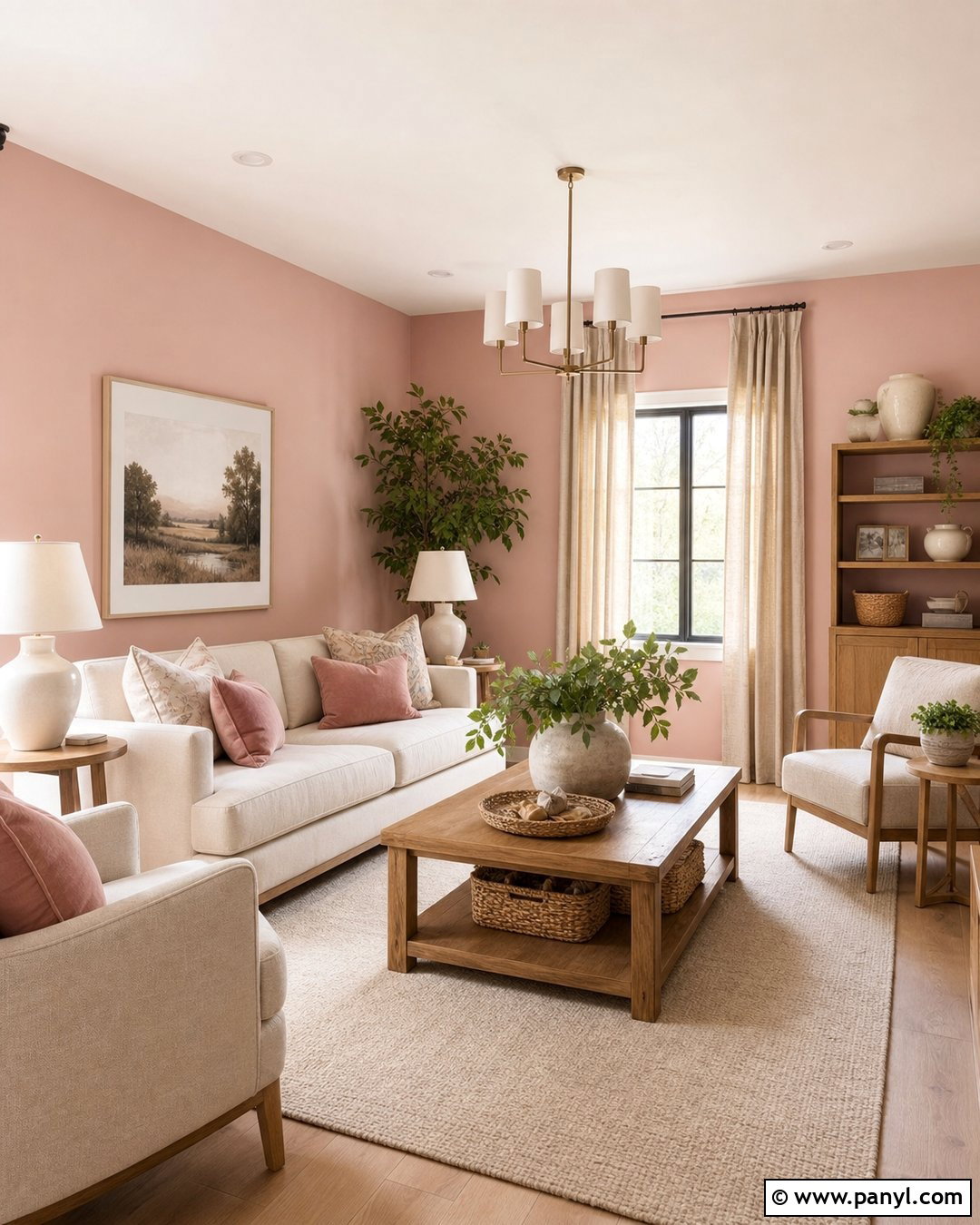Blush Pink Walls With Warm White - 20 Blush Pink Wall Color Ideas