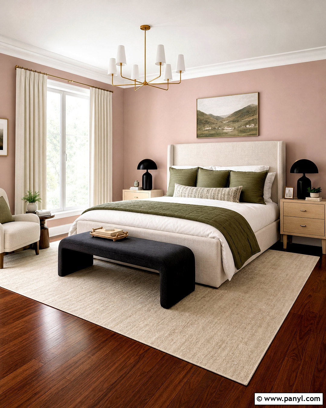 Blush Pink With Cherry Wood Floors - 20 cherry wood floors color schemes