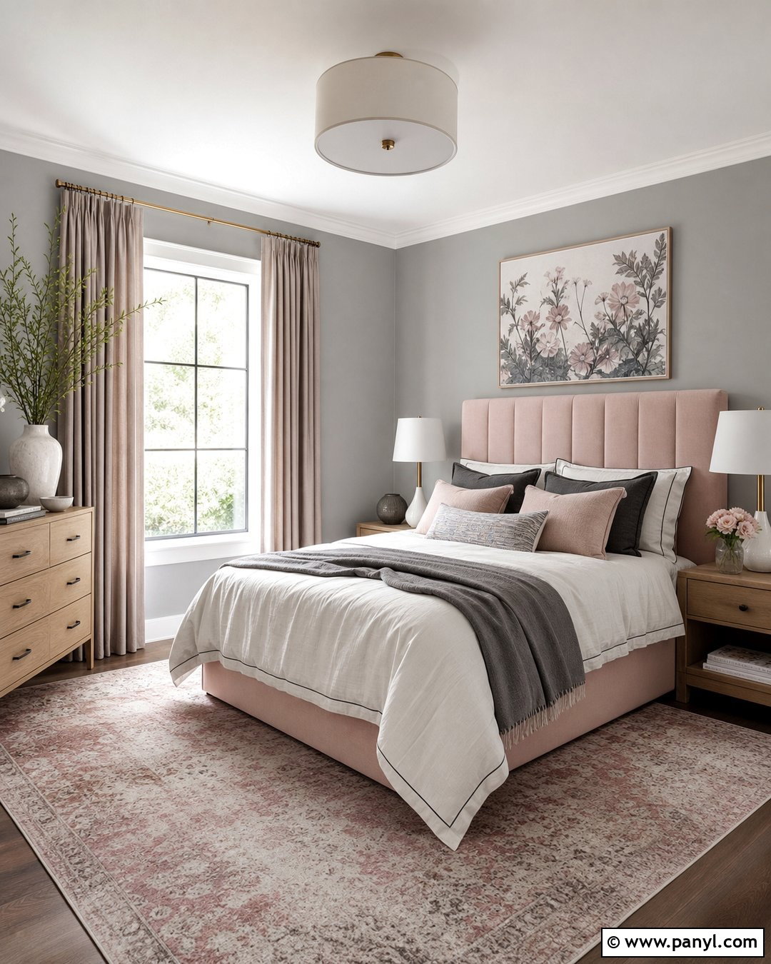 Blush Pink With Gray Walls - 25 Colors That Go With Gray Walls