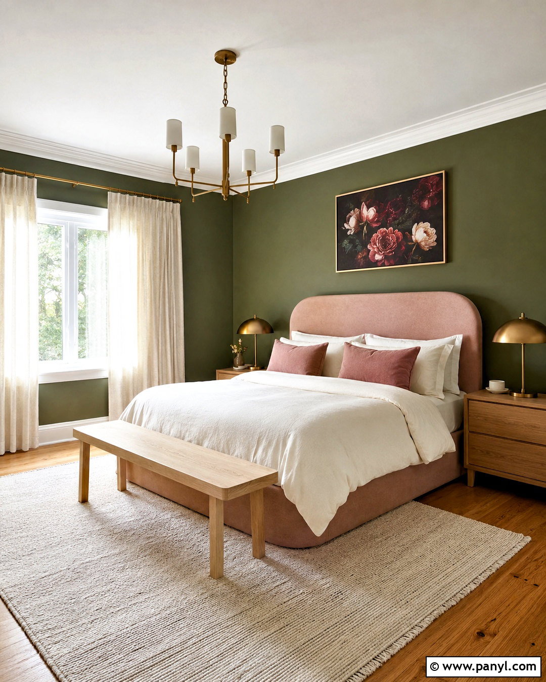 Blush Pink With Olive Green Walls - 20 What Colours Go With Olive Green Walls