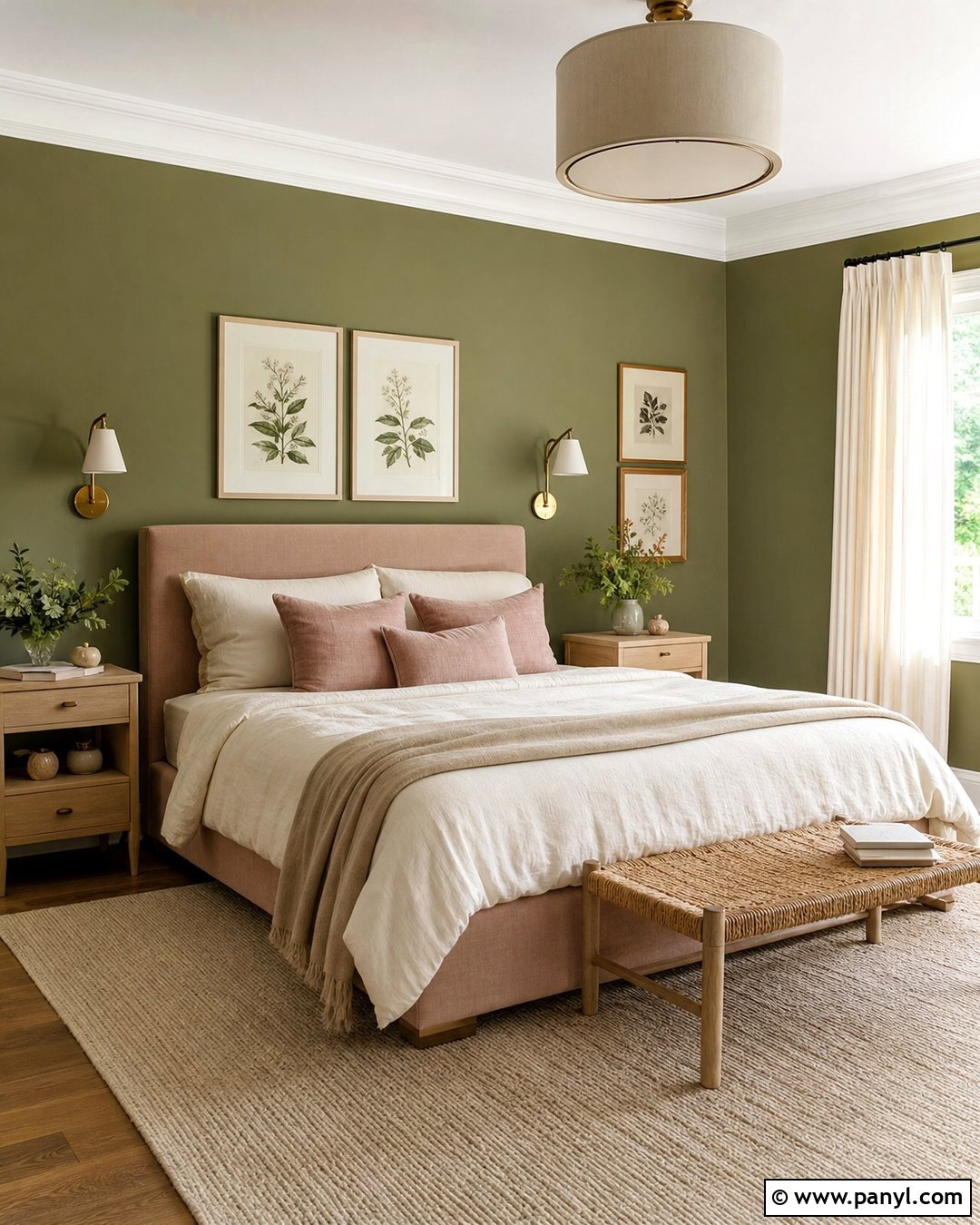 Blush Pink With Olive Green Walls - 20 Colors That Go With Olive Green Walls