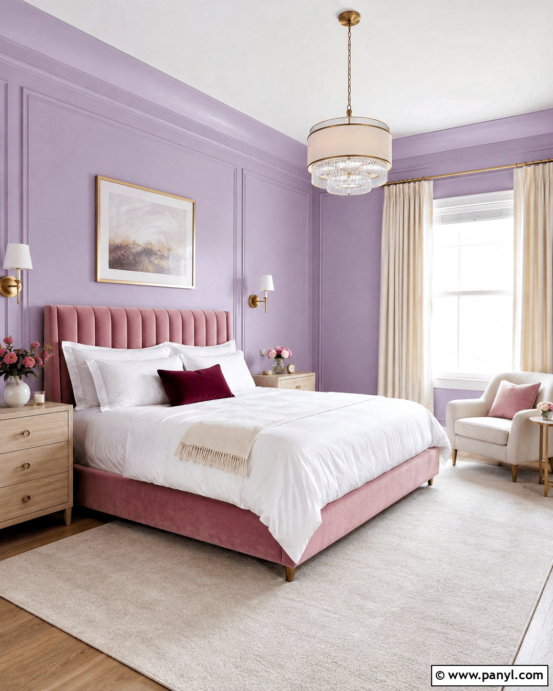Blush Pink With Purple Walls - 20 colors that go with purple walls