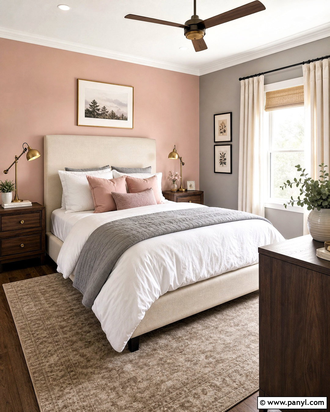 Blush Pink and Warm Gray Walls - 20 wall color combination ideas