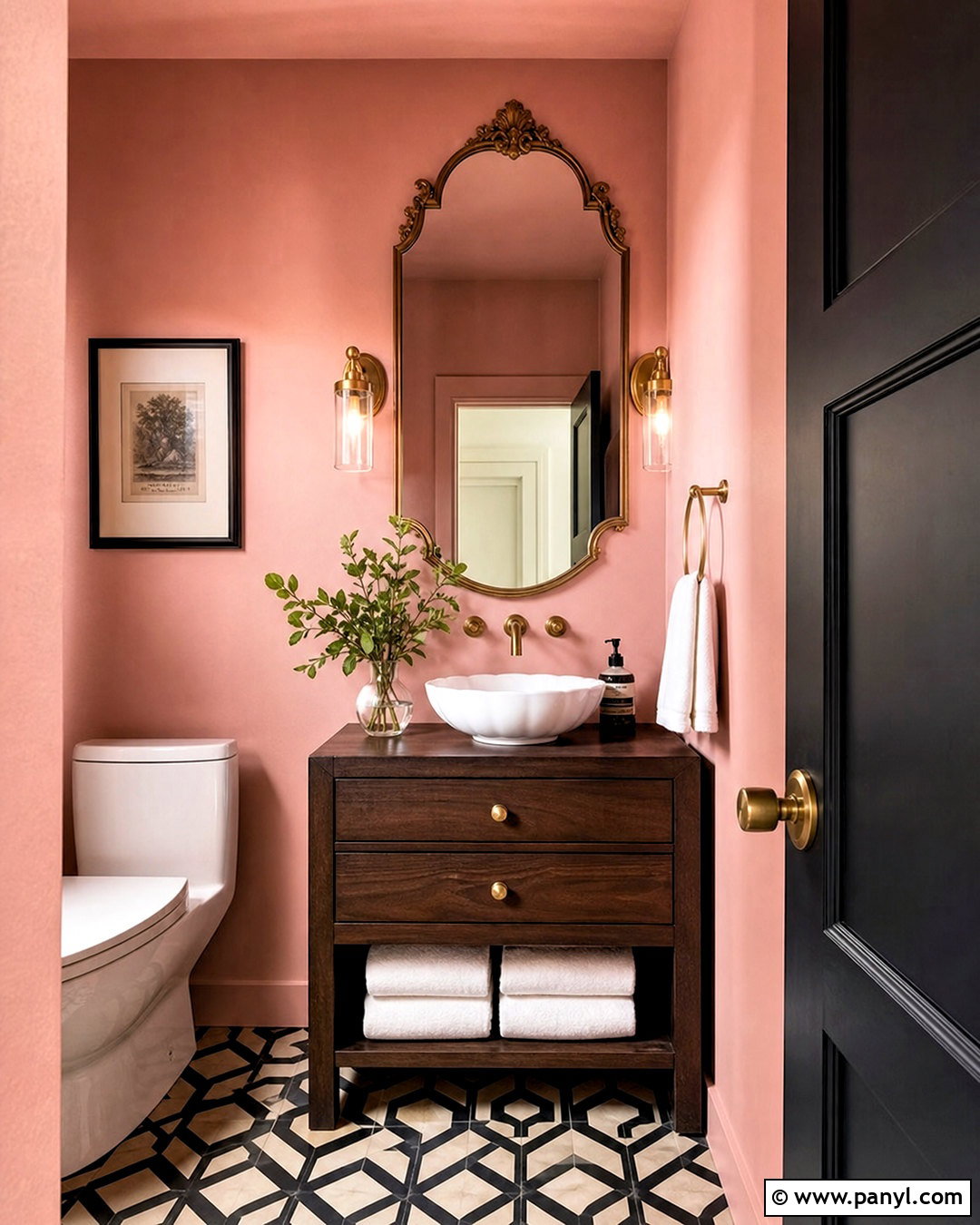 Blush Powder Room - 20 blush bathroom ideas