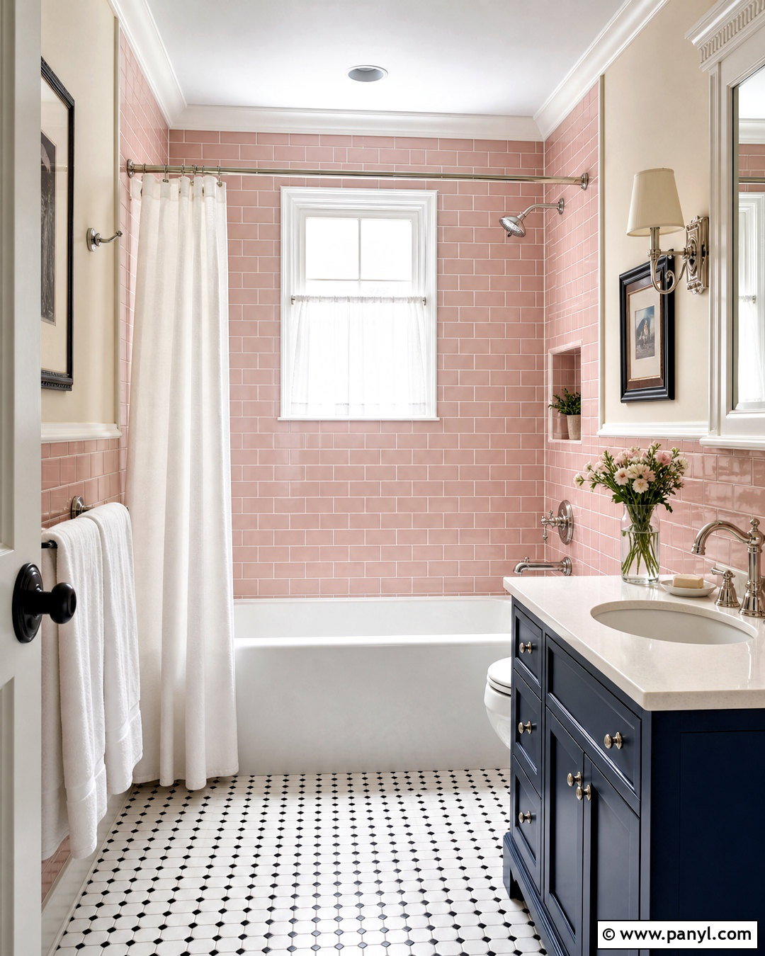 Blush Subway Tile Bathroom - 20 blush bathroom ideas