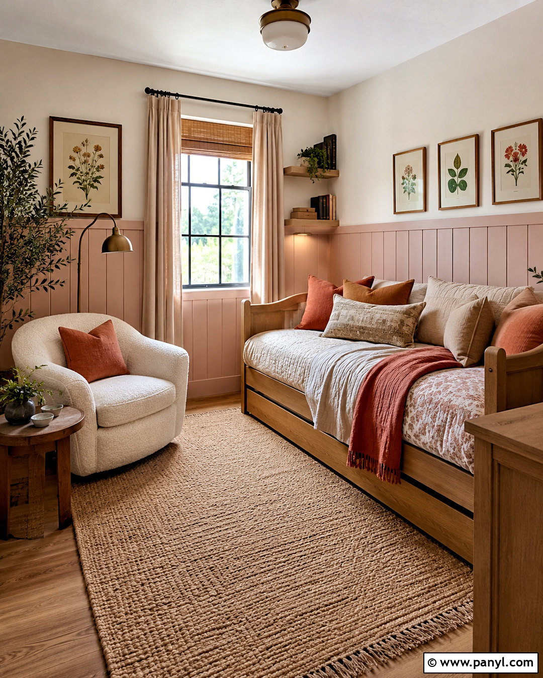 Blush Wainscoting With Ivory Walls - 20 painted wainscoting ideas color schemes