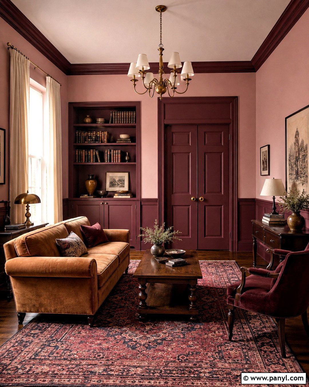Blush Walls With Burgundy Trim And Doors - 20 Wall Trim And Door Colors