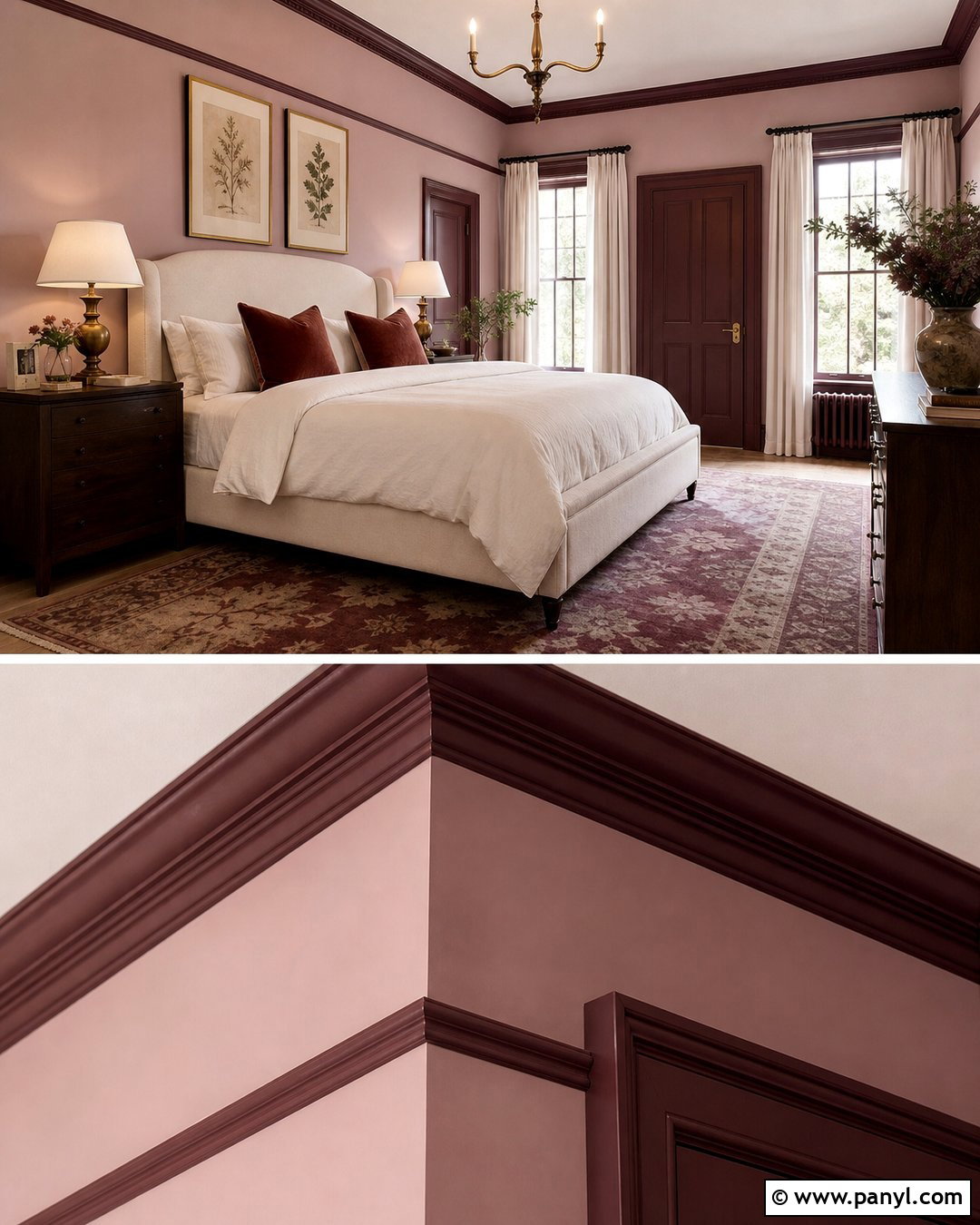 Blush Walls With Burgundy Trim - 25 Painted Baseboards And Trim Wall Colors