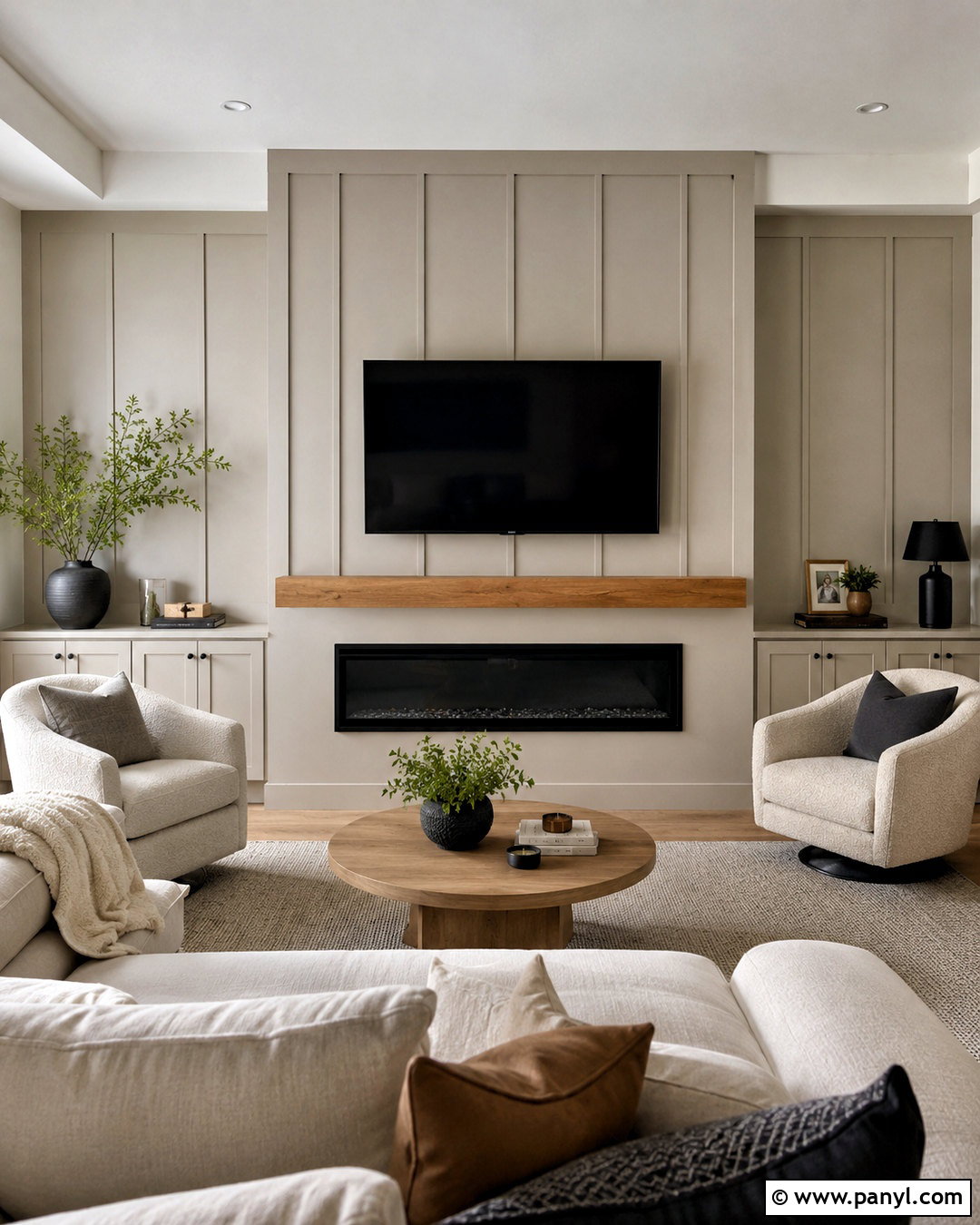 Board And Batten Fireplace Wall With TV - 20 board and batten fireplace wall ideas