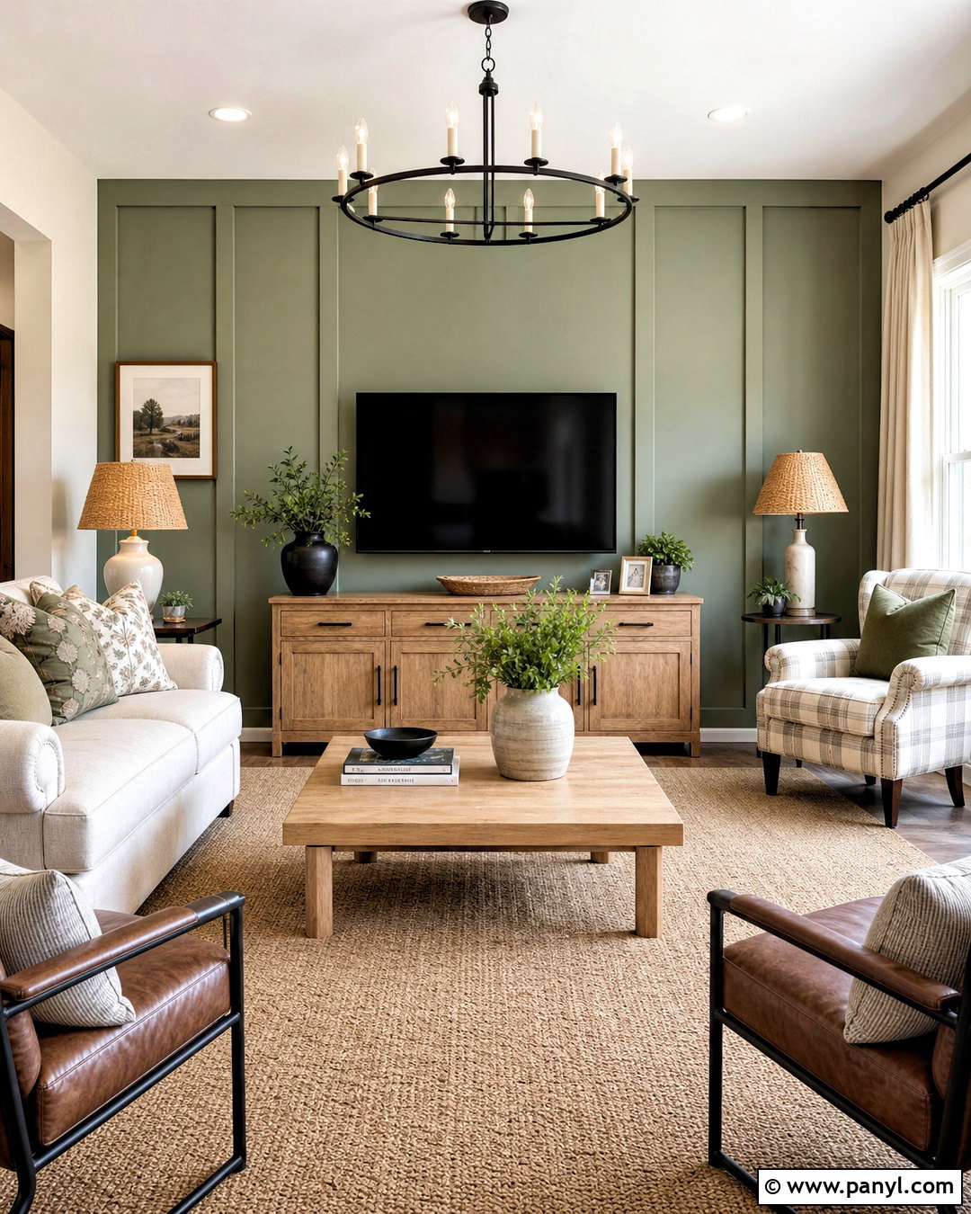 Board And Batten TV Accent Wall - 20 accent walls in living room with tv ideas