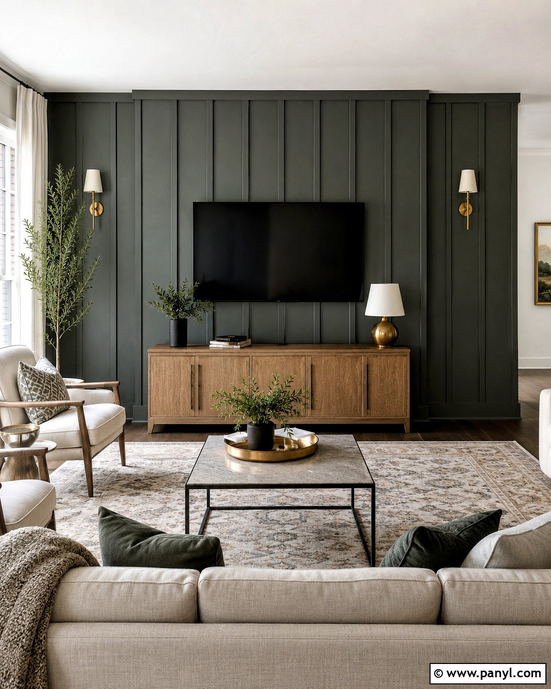 Board And Batten TV Wall Paint - 20 Wall Paint For Tv Wall Ideas