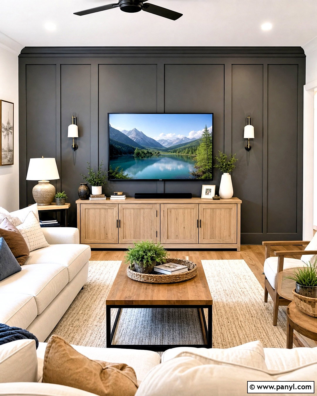 Board And Batten TV Wall - 20 simple tv wall design ideas