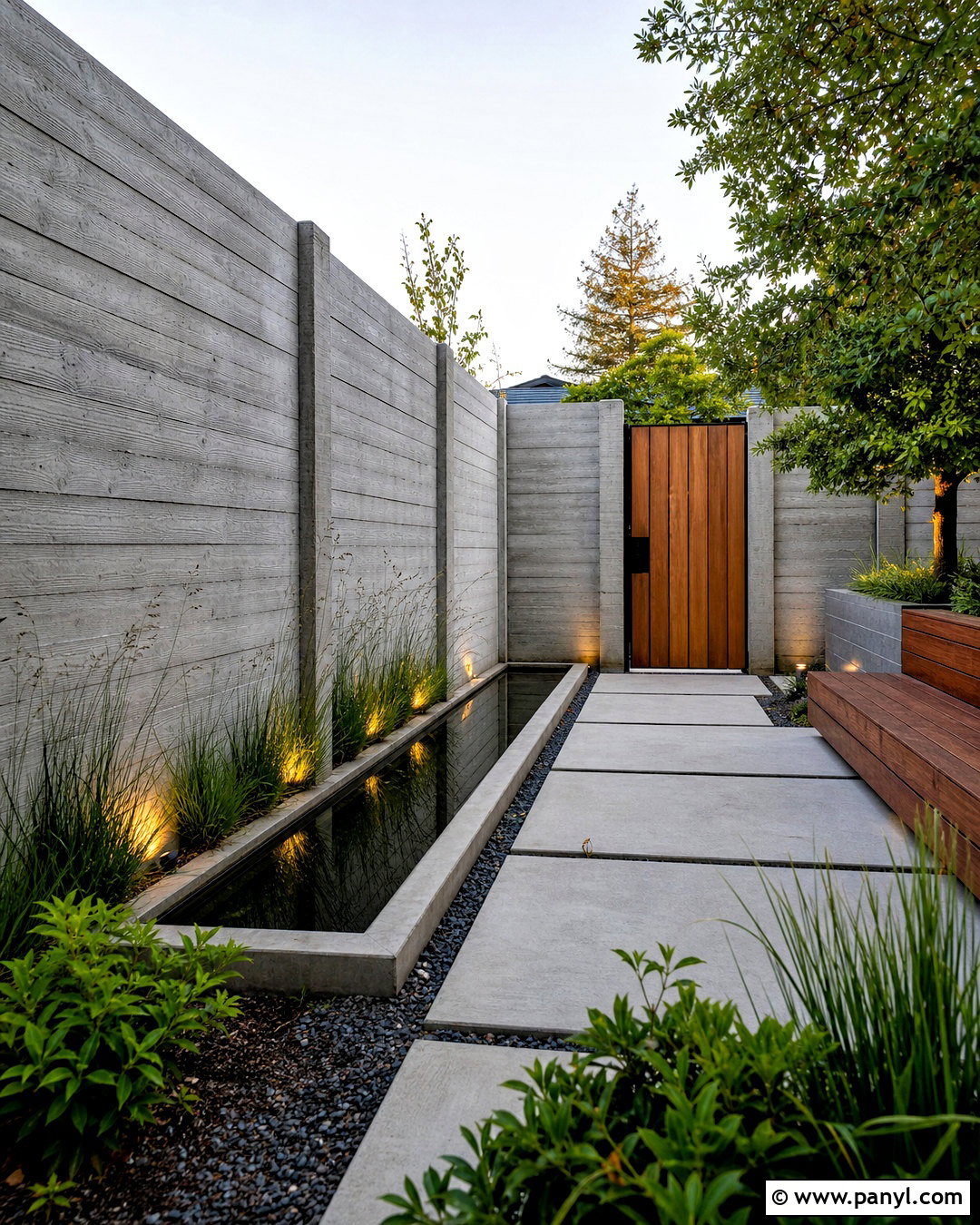 Board-Formed Concrete Fence Wall - 20 fence wall design ideas