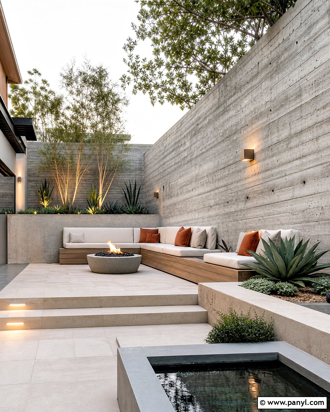 Board Formed Concrete Wall - 20 backyard wall design ideas