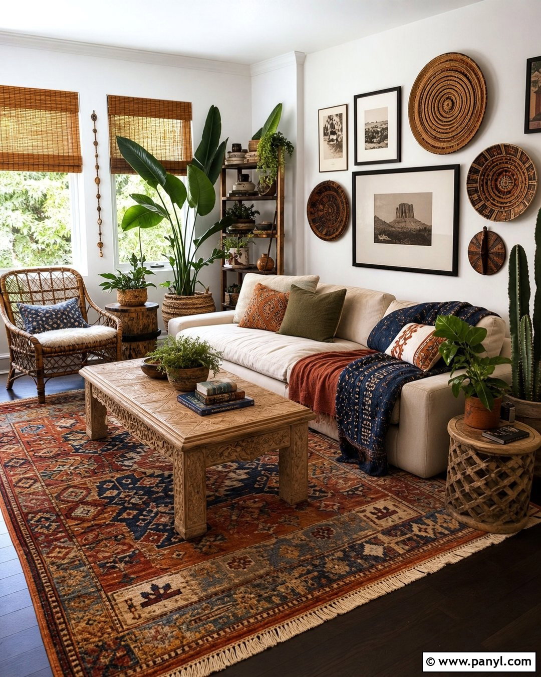 Bohemian Room With White Walls And Dark Wood Floors - 20 White Walls Dark Wood Floors