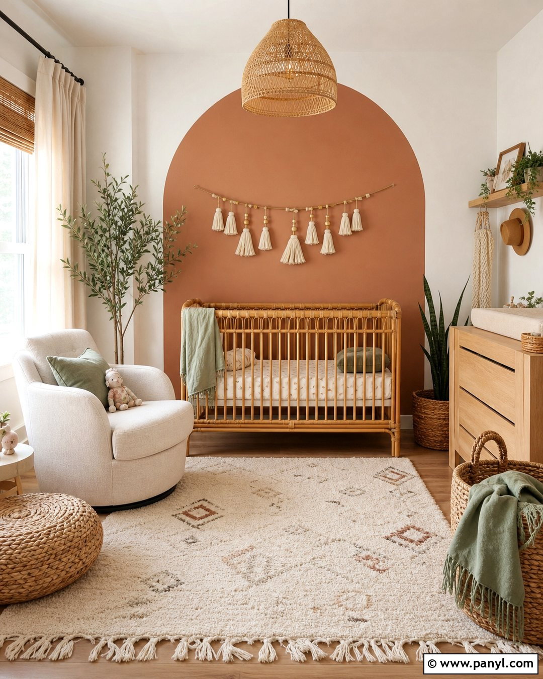 Boho Arch Accent Wall - 25 Baby Girl Accent Wall Ideas