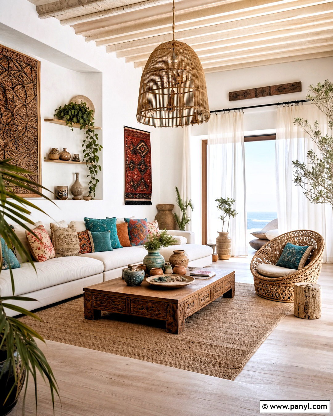 Boho Beachy Living Room - 20 beachy interior design ideas