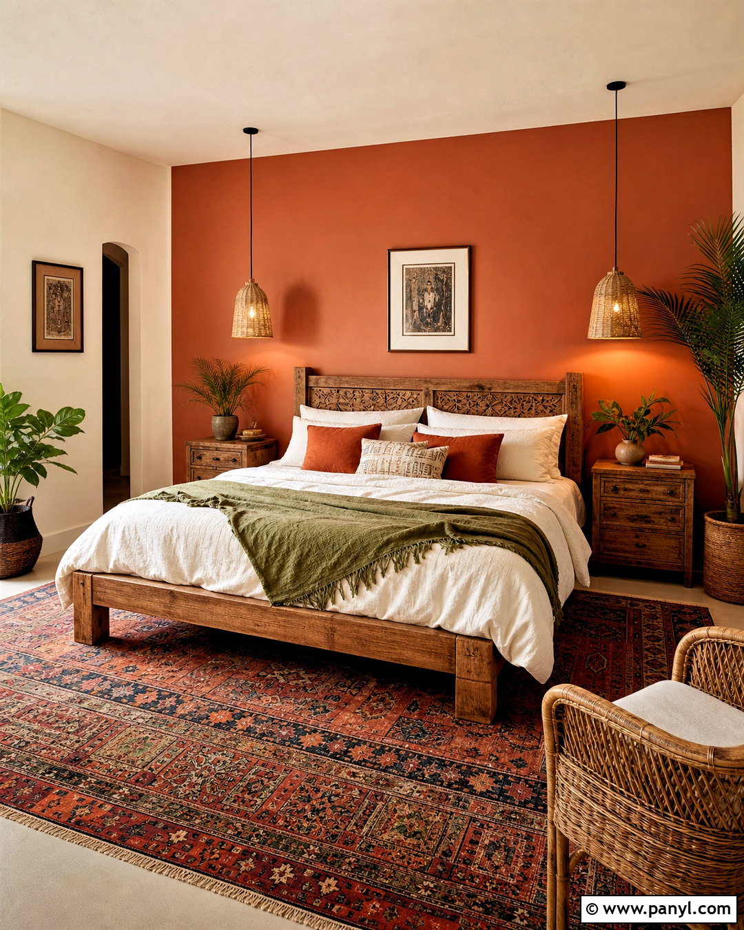 Boho Bedroom With Terracotta Walls - 20 terracotta bedroom walls