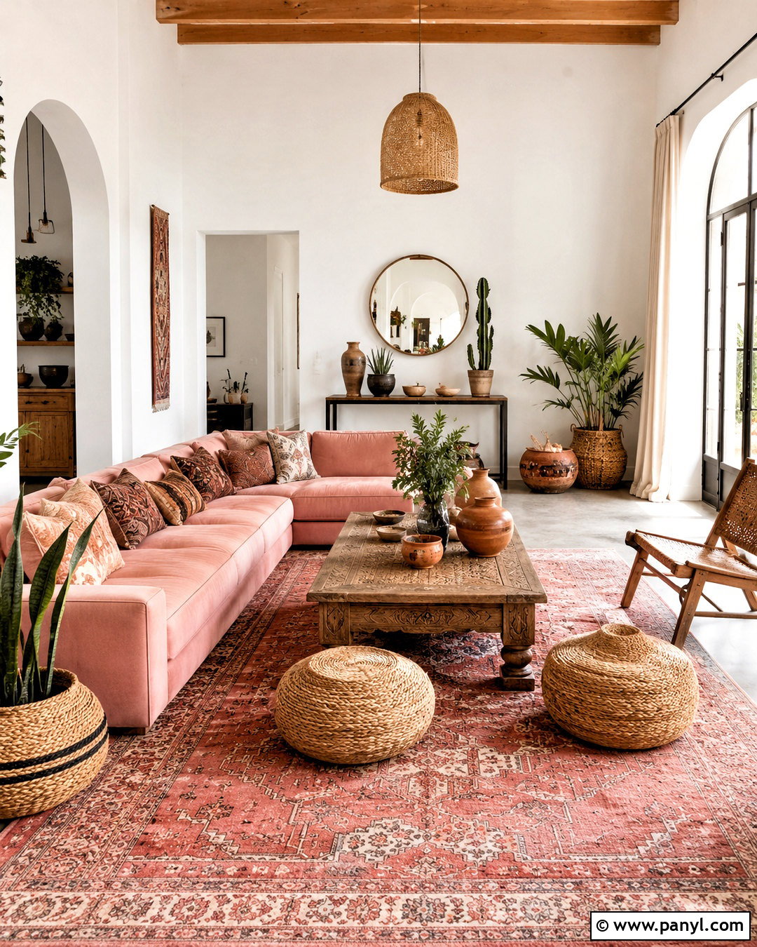 Boho Blush Pink Living Room - 20 blush pink living room ideas