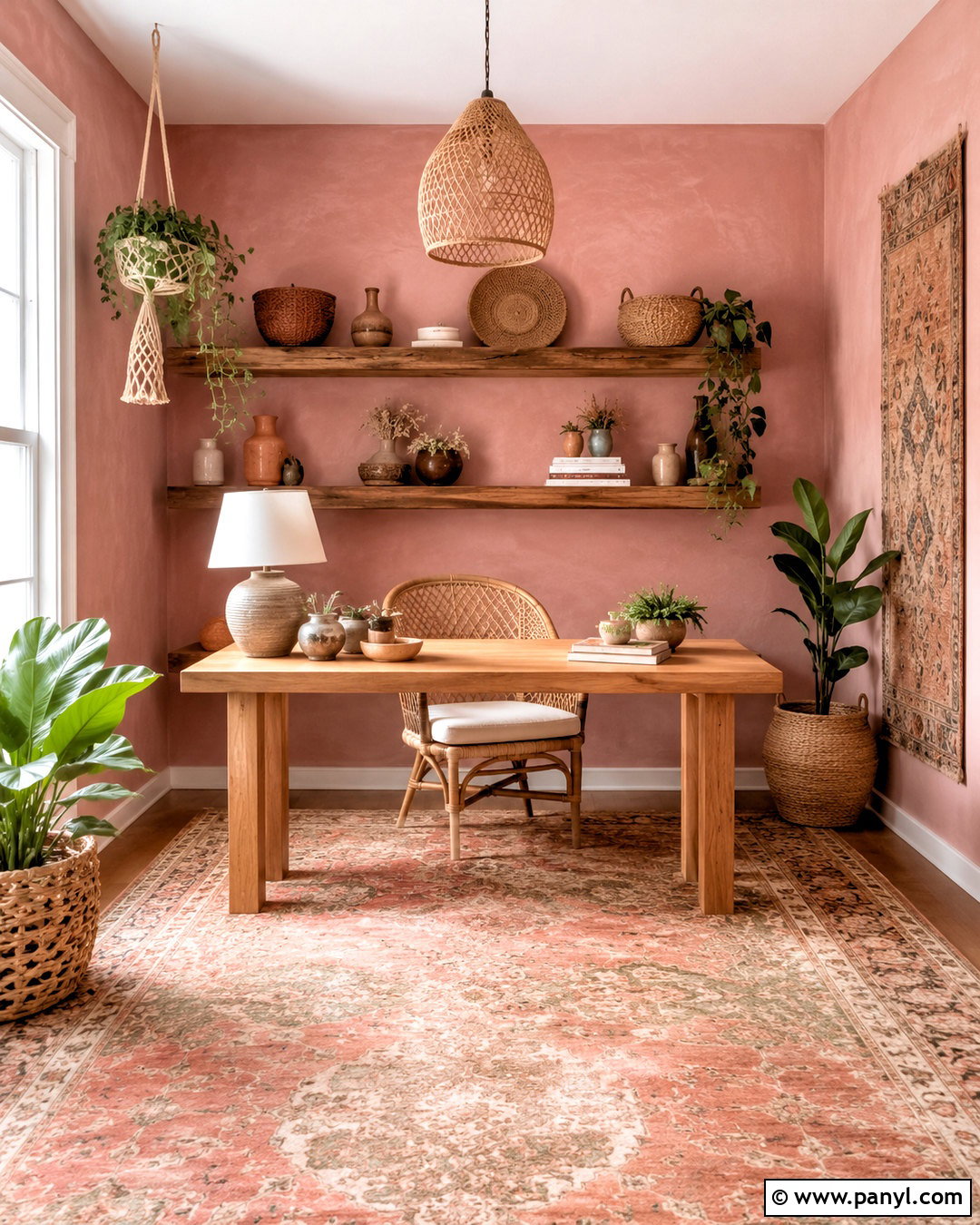 Boho Blush Pink Office - 20 blush pink office ideas