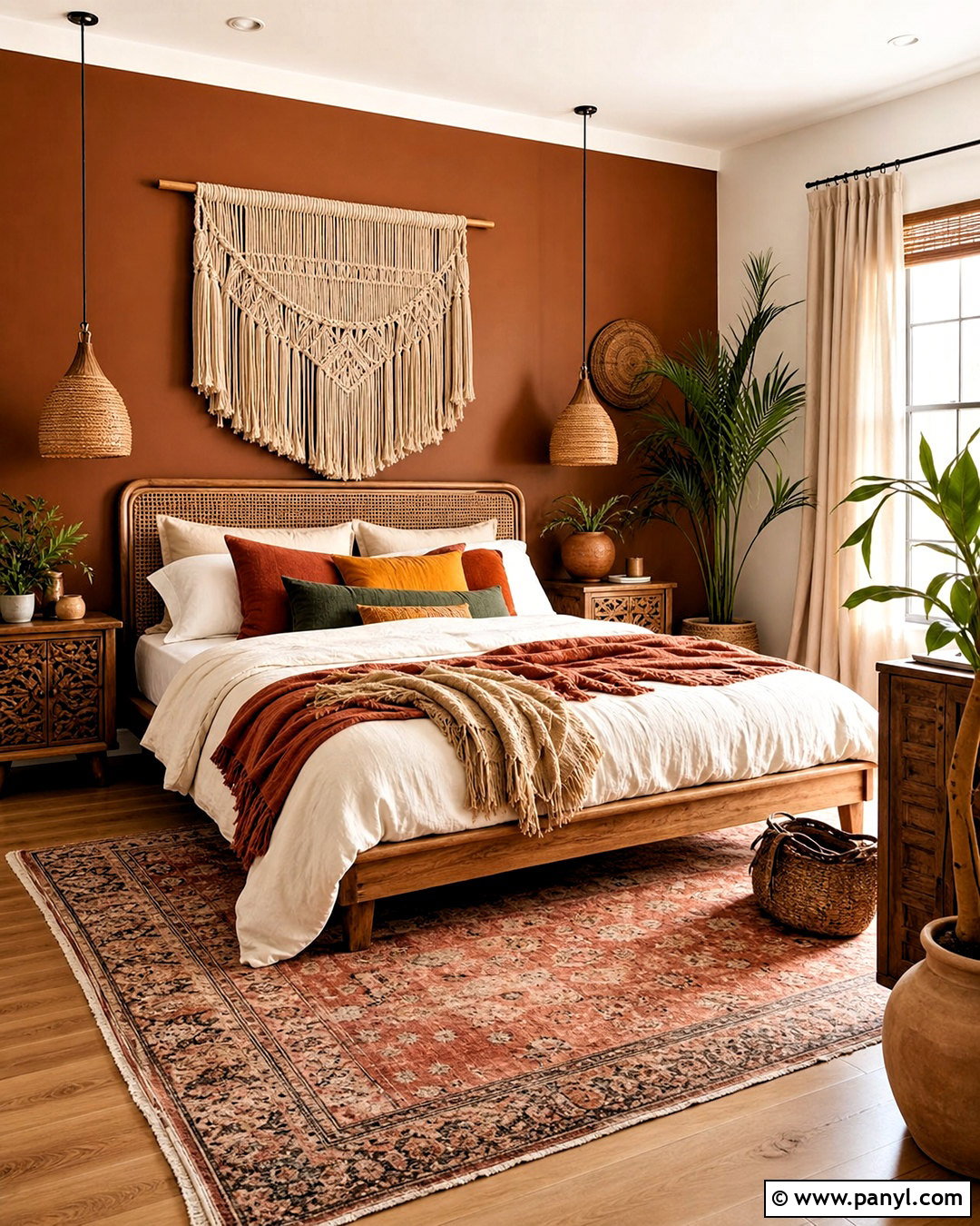 Boho Brown Accent Wall Bedroom - 20 brown accent wall bedroom ideas