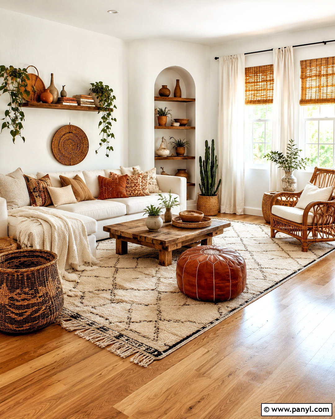 Boho Brown And White Living Room - 20 brown and white room ideas