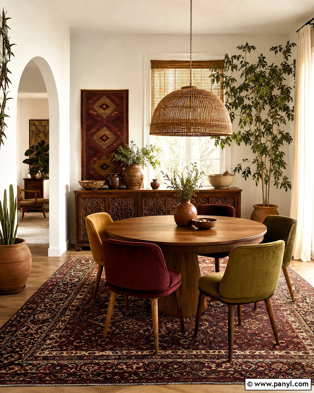 Boho Burgundy Dining Room - 20 burgundy dining room ideas