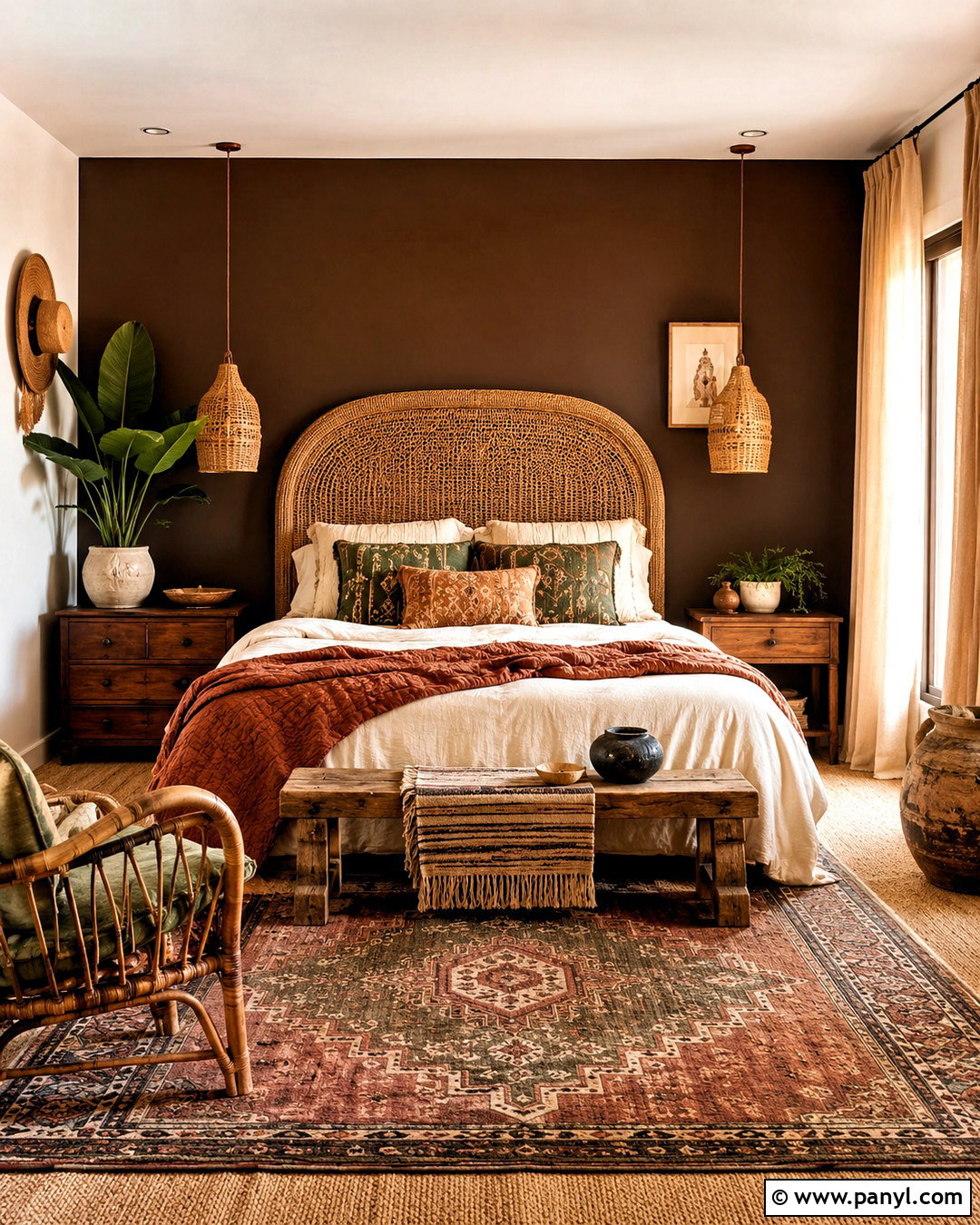 Boho Chocolate Brown Bedroom - 20 chocolate brown room ideas