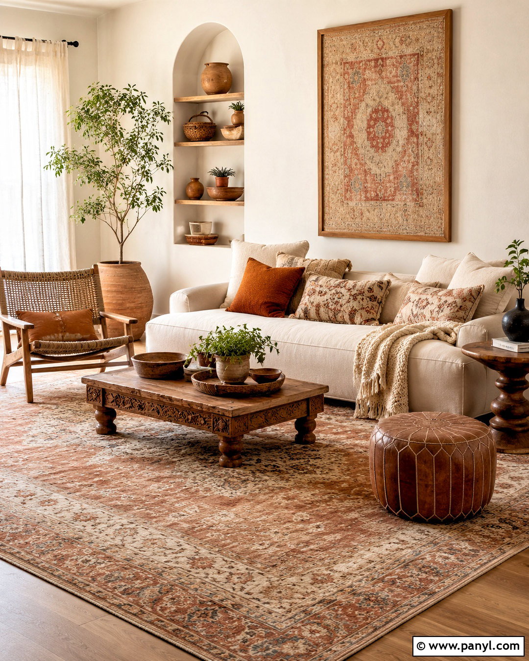 Boho Cream Living Room - 20 cream paint living room ideas