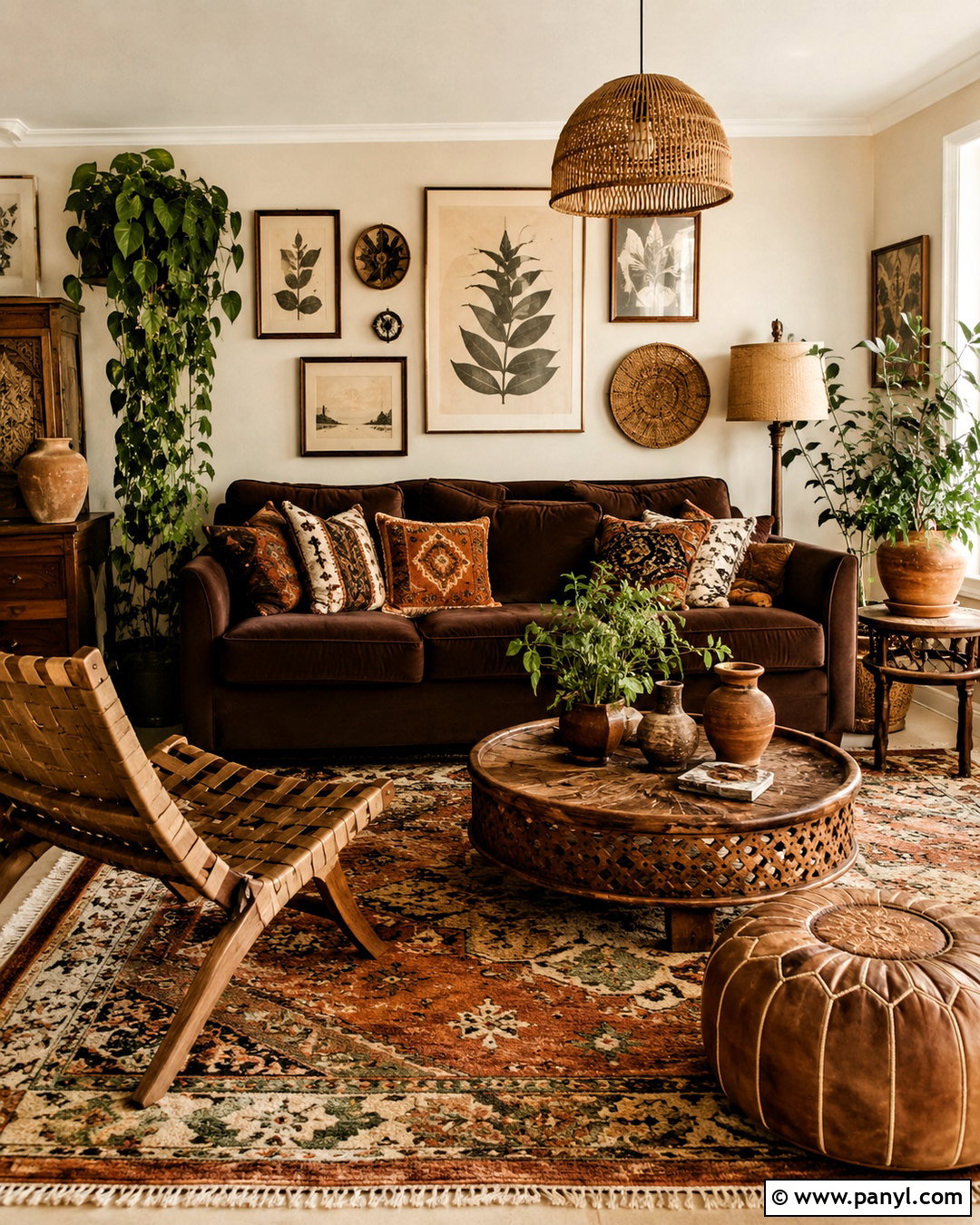 Boho Dark Brown Living Room - 20 dark brown living room ideas