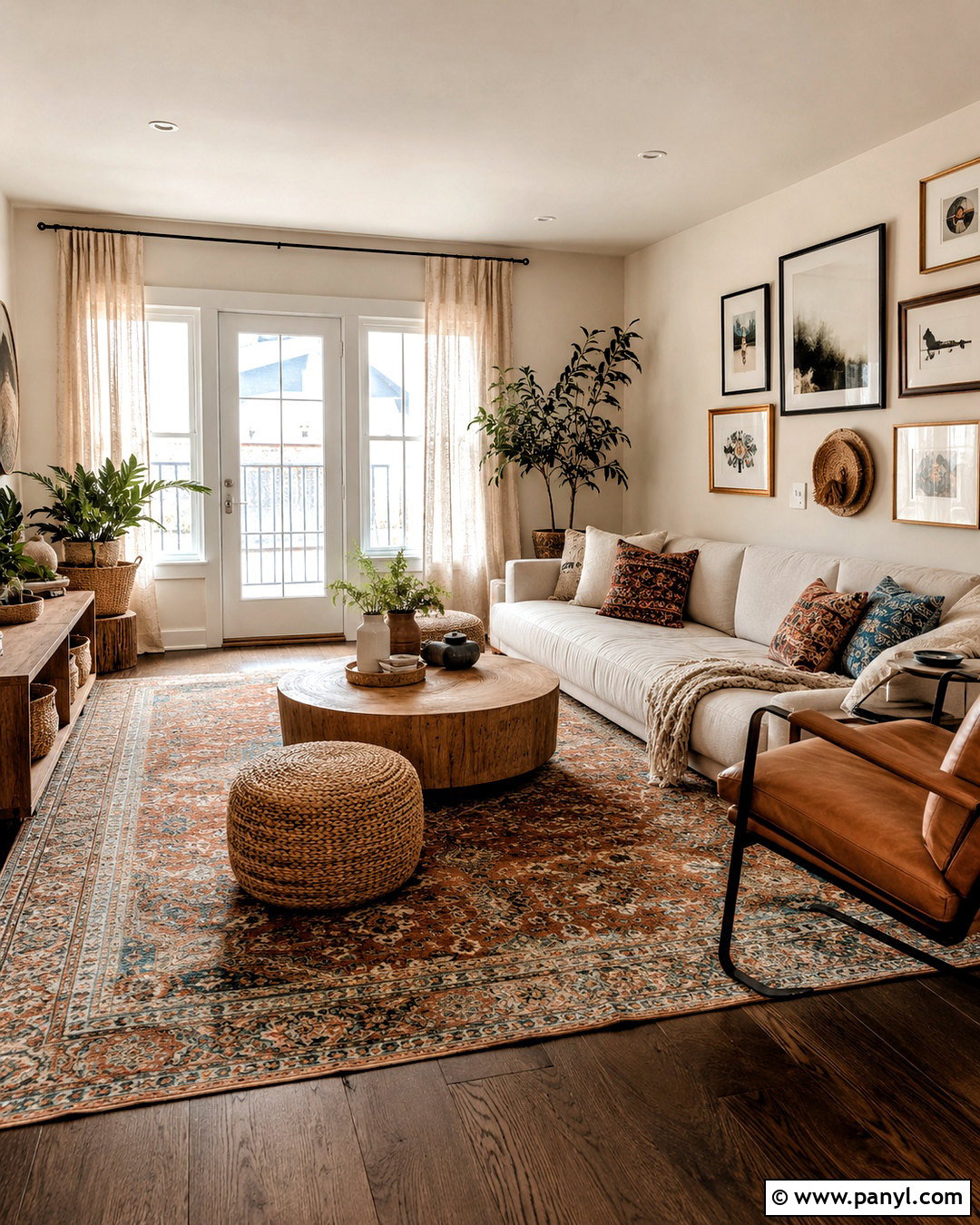 Boho Dark Wood Floor Living Room - 20 dark wooden floor living room ideas