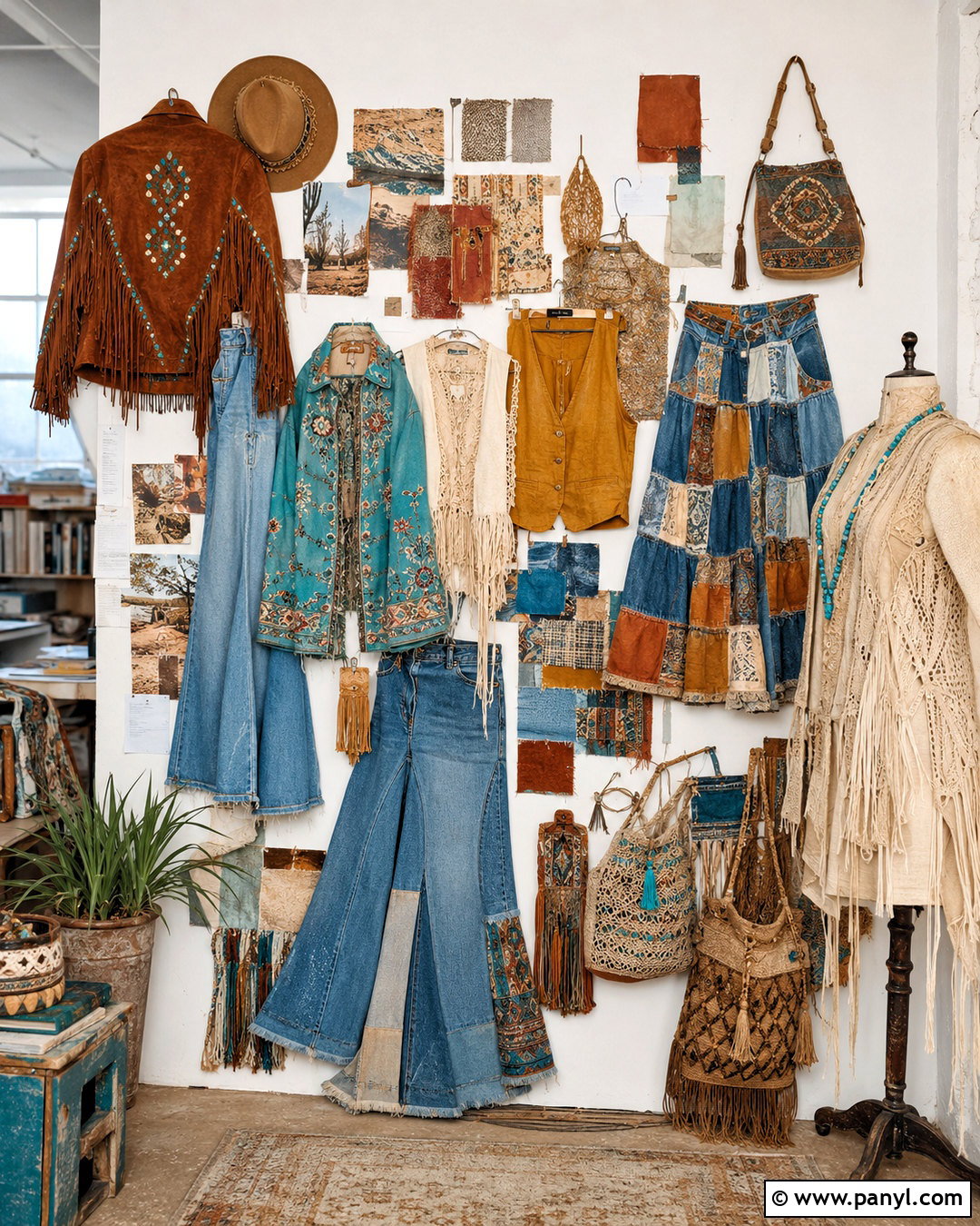 Boho Denim Board - 20 denim inspiration board ideas