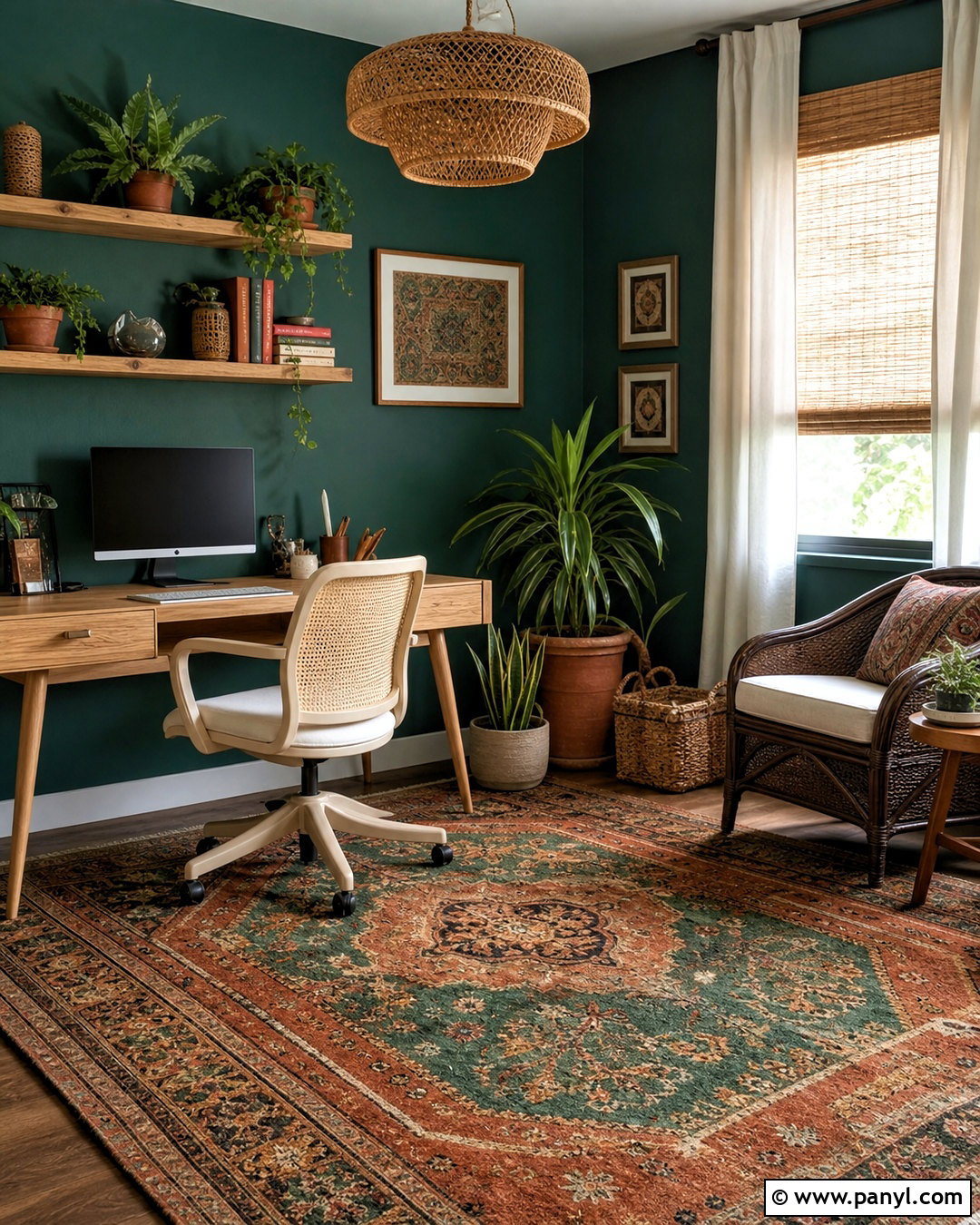 Boho Emerald Green Office - 20 emerald green office ideas