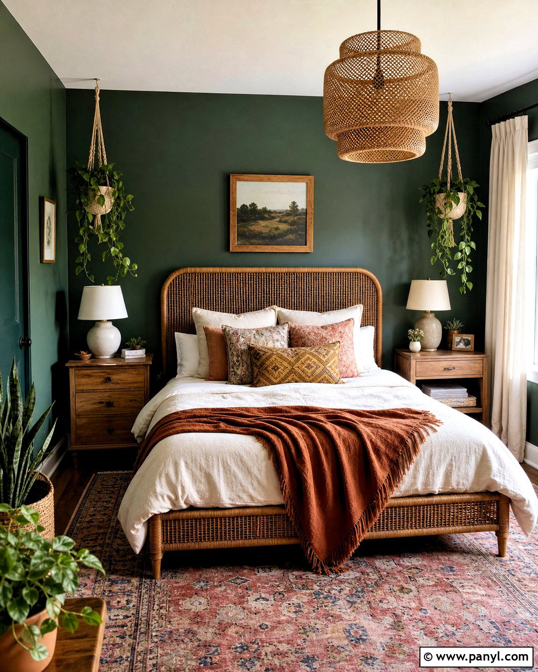 Boho Forest Green Bedroom - 20 forest green bedrooms