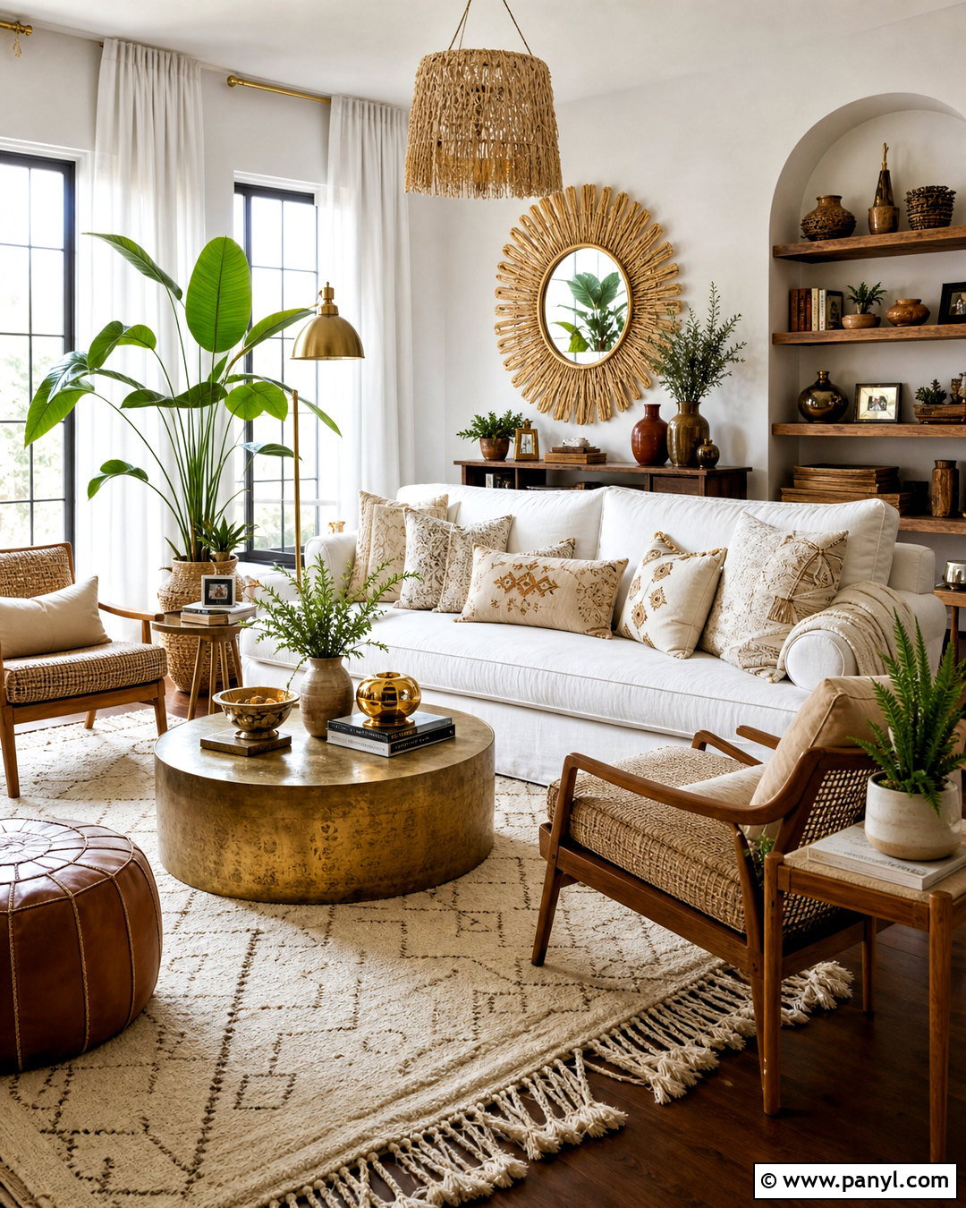 Boho Gold And White Living Room - 20 gold and white living room ideas