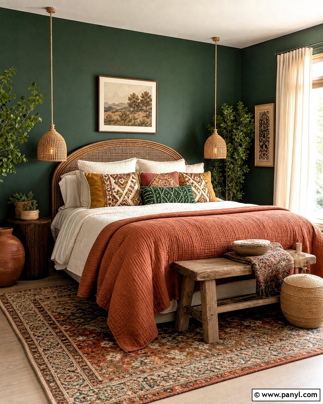 Boho Hunter Green Bedroom - 20 hunter green bedroom ideas