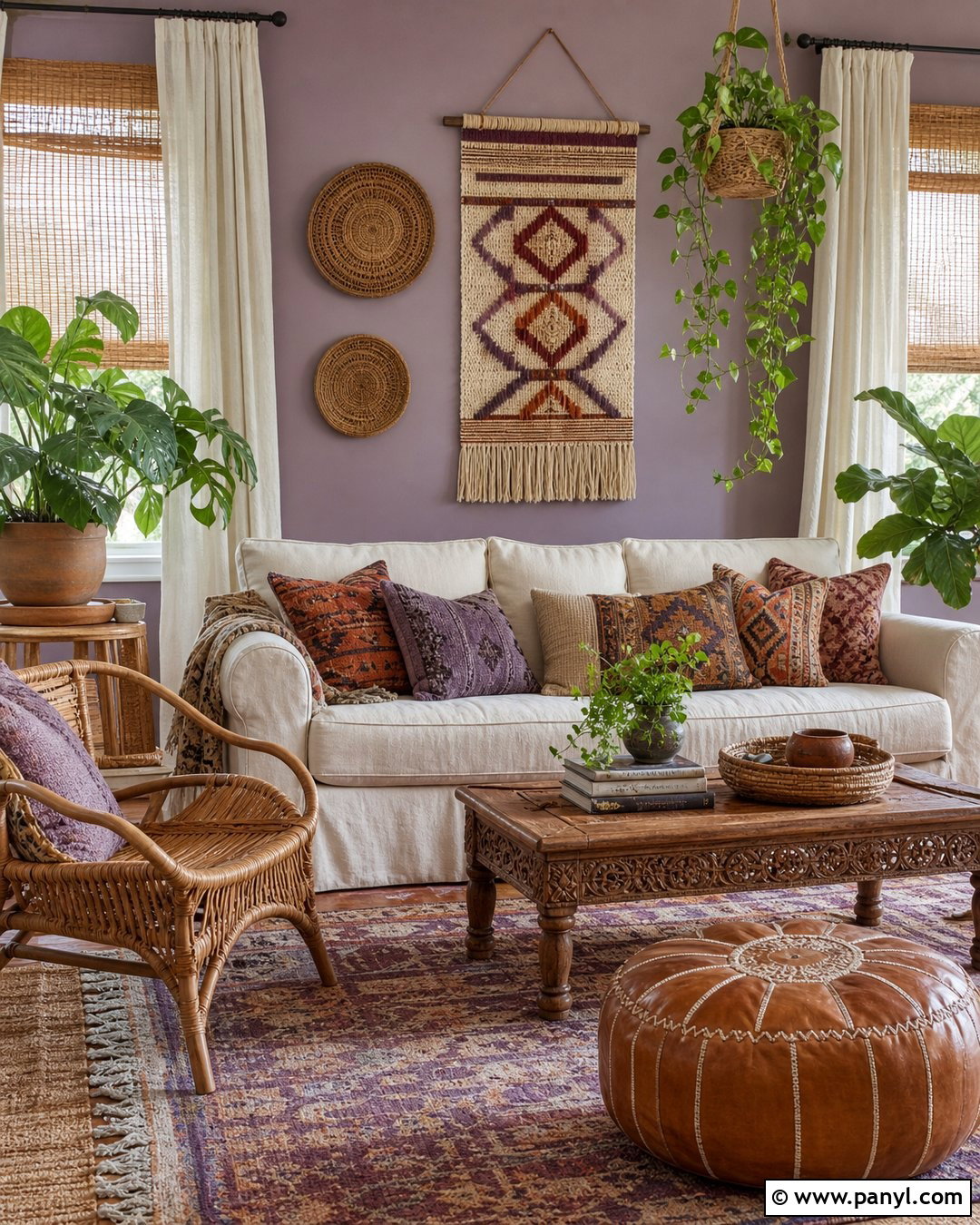 Boho Lavender Living Room Walls - 35 Lavender Wall Paint Ideas