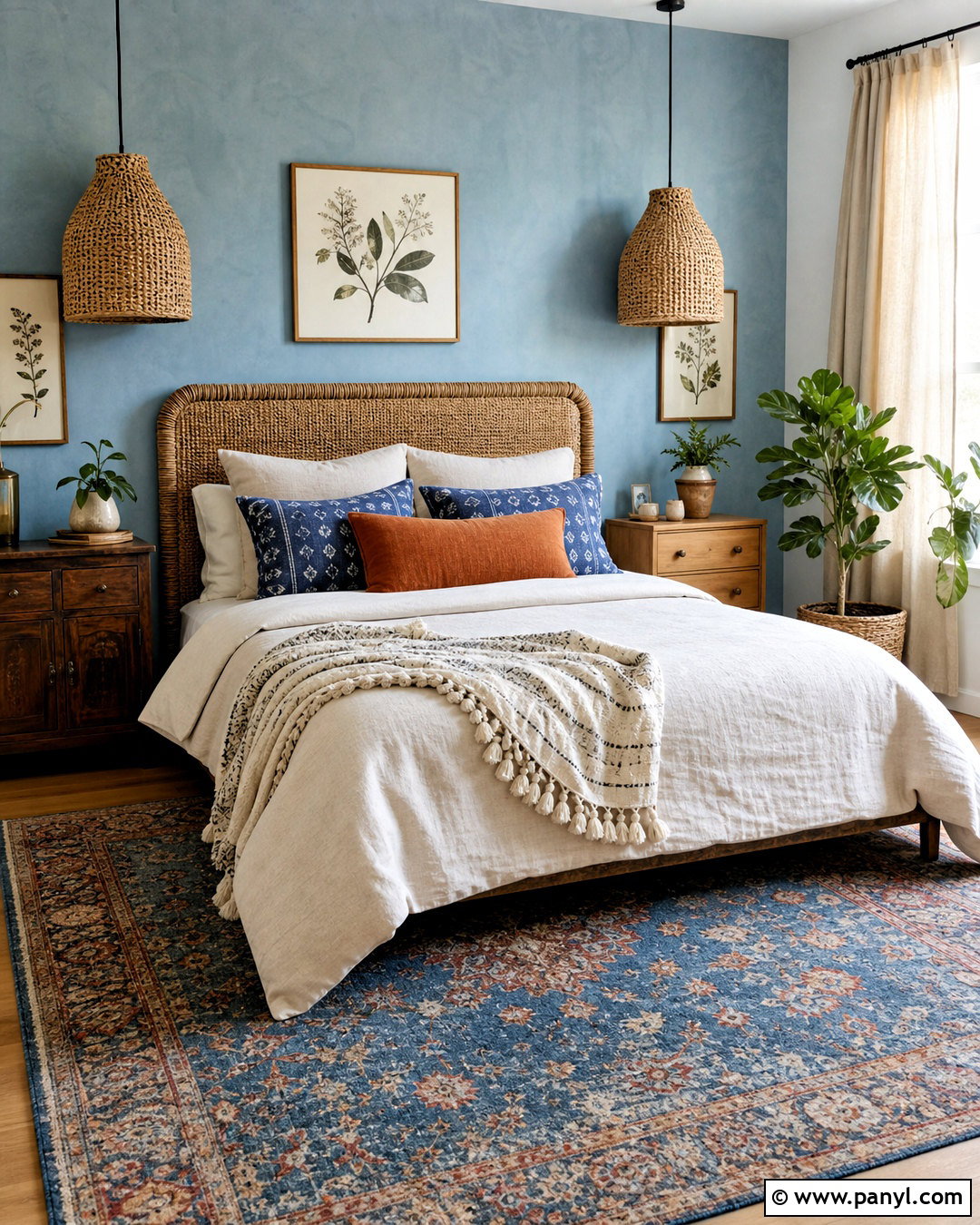 Boho Light Blue Accent Wall - 20 light blue accent wall bedroom ideas