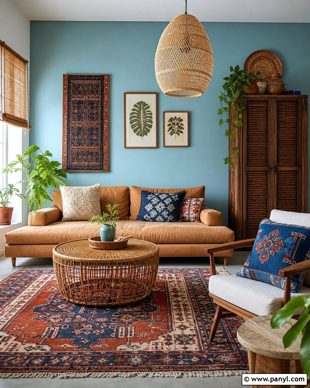 Boho Light Blue Accent Wall - 35 light blue accent wall ideas